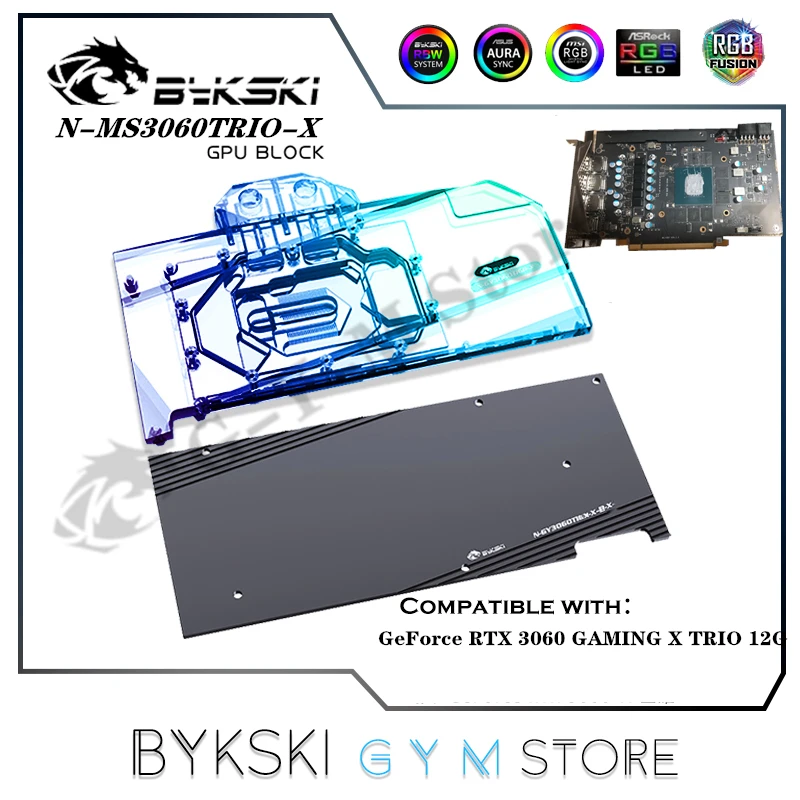 Bykski Graphics Card GPU Water Block For GeForce RTX 3060 GAMING X TRIO 12G VGA Liquid Cooler + Backplate 12V 5V N-MS3060TRIO-X
Bykski Graphics Card GPU Water Block For GeForce RTX 3060 GAMING X TRIO 12G VGA Liquid Cooler + Backplate 12V 5V N-MS3060TRIO-X