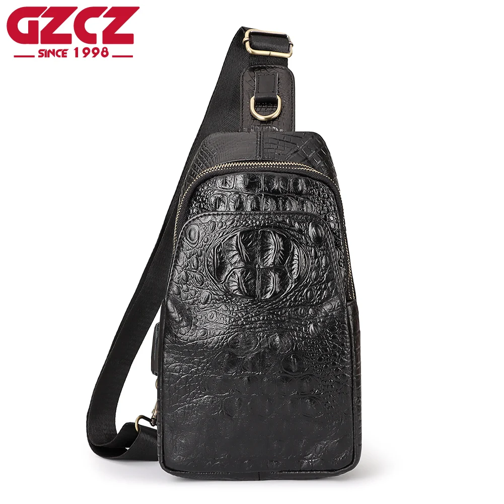 Genuine Leather Men's Chest Packs New Business Crossbody Bag Male Alligator Grain Shoulder Bag Big Capacity Travel Carry Bags
Genuine Leather Men's Chest Packs New Business Crossbody Bag Male Alligator Grain Shoulder Bag Big Capacity Travel Carry Bags