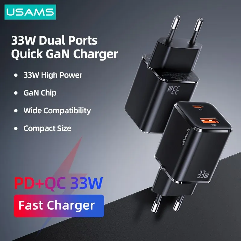 USAMS T43 PD 33W Mini GaN Charger Quick Charger QC FCP AFC PPS Travel Charger For iPhone Samsung Huawei Xiaomi Laptop Tablet
USAMS T43 PD 33W Mini GaN Charger Quick Charger QC FCP AFC PPS Travel Charger For iPhone Samsung Huawei Xiaomi Laptop Tablet