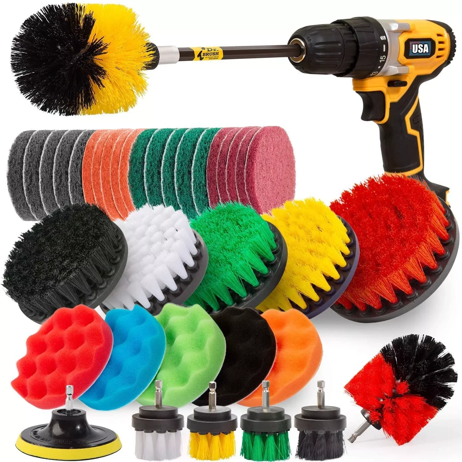 NEW2023 38 Pack Drill Brush Attachments Set Scrub Pads and Sponge Power Scrubber Brush with Extend Long Attachment All Purpose C
NEW2023 38 Pack Drill Brush Attachments Set Scrub Pads and Sponge Power Scrubber Brush with Extend Long Attachment All Purpose C