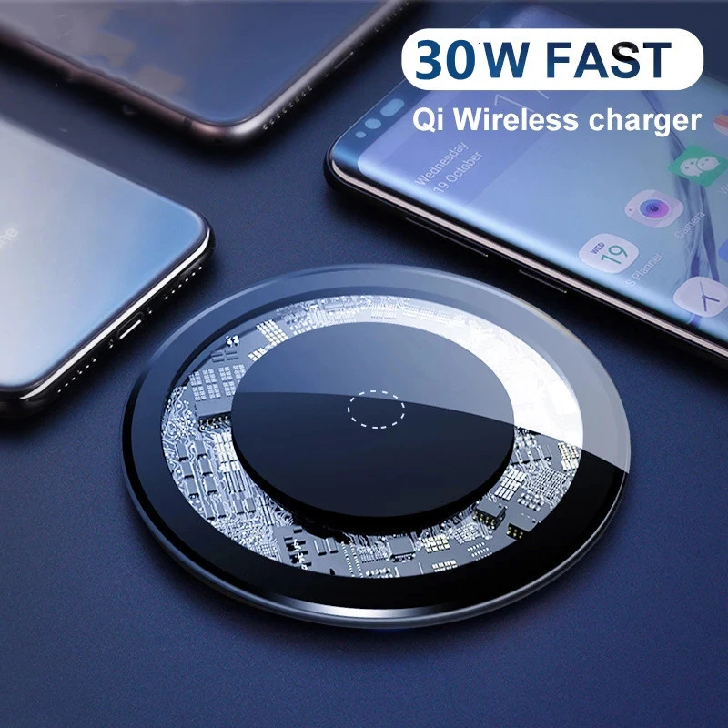 30W 15W transparent Fast Wireless Charger For iPhone 12 13 XS XR 8 Qi Fast Charging Pad for Samsung Xiaomi Huawei Fast Charger
30W 15W transparent Fast Wireless Charger For iPhone 12 13 XS XR 8 Qi Fast Charging Pad for Samsung Xiaomi Huawei Fast Charger