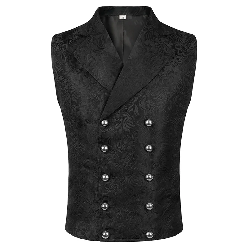Mens Vintage Black Victorian Suit Vest Men Steampunk Gothic Medieval Jacquard Sleeveless Waistcoat Party Halloween Costume Homme
Mens Vintage Black Victorian Suit Vest Men Steampunk Gothic Medieval Jacquard Sleeveless Waistcoat Party Halloween Costume Homme