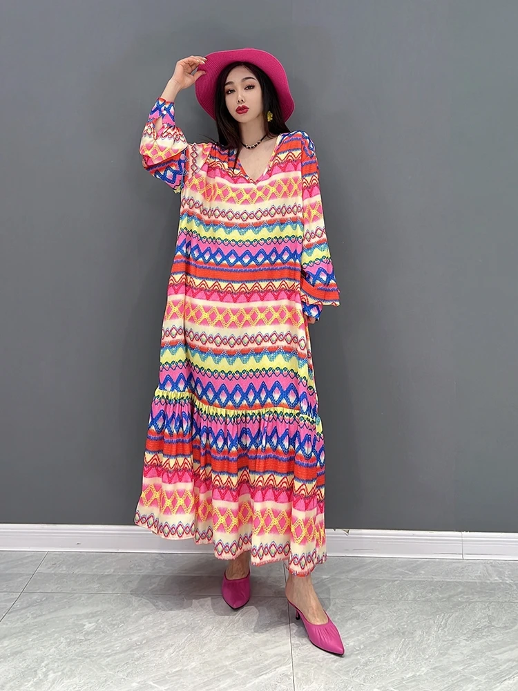 SuperAen 2022 Summer New Fashion Casual Ice Silk Printing Loose Oversized A Line Dress for Women
SuperAen 2022 Summer New Fashion Casual Ice Silk Printing Loose Oversized A Line Dress for Women