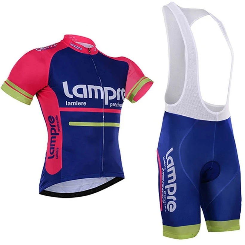 

2016 профессиональная команда lampre Велоспорт Джерси комплект дышащая летняя велосипедная одежда с коротким рукавом MTB Ropa Ciclismo велосипед maillot GEL
