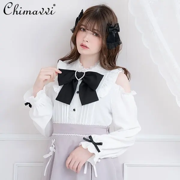 New Kawaii Sweet Long Sleeve Shirt Fashion Bowknot Loose Elegant Cute Off-the-Shoulder Japanese Style Student Lolita Blouse
New Kawaii Sweet Long Sleeve Shirt Fashion Bowknot Loose Elegant Cute Off-the-Shoulder Japanese Style Student Lolita Blouse