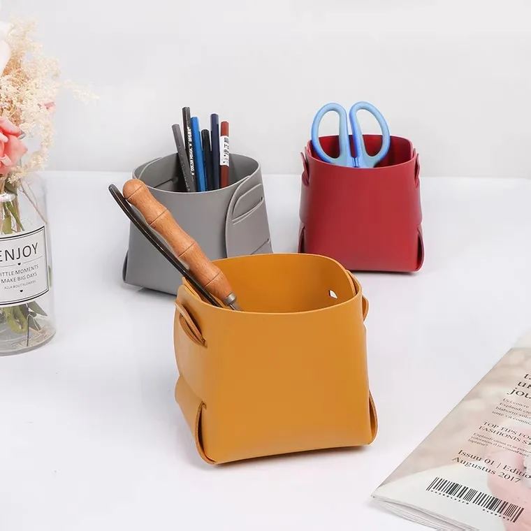Nordic Ins Leather PU Storage Box Desktop Makeup Brush Storage Pen Holder Creative Folding Portable Leather Storage Box
Nordic Ins Leather PU Storage Box Desktop Makeup Brush Storage Pen Holder Creative Folding Portable Leather Storage Box