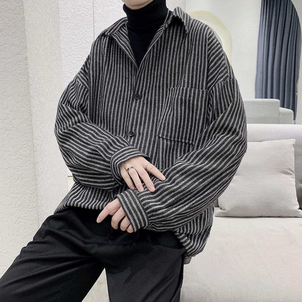 Privathinker Stripe Men's Casual Shirt Long Sleeve Oversized Vintage Spring Summer Male Blouses Turn Down Collar Cardigan Tops
Privathinker Stripe Men's Casual Shirt Long Sleeve Oversized Vintage Spring Summer Male Blouses Turn Down Collar Cardigan Tops