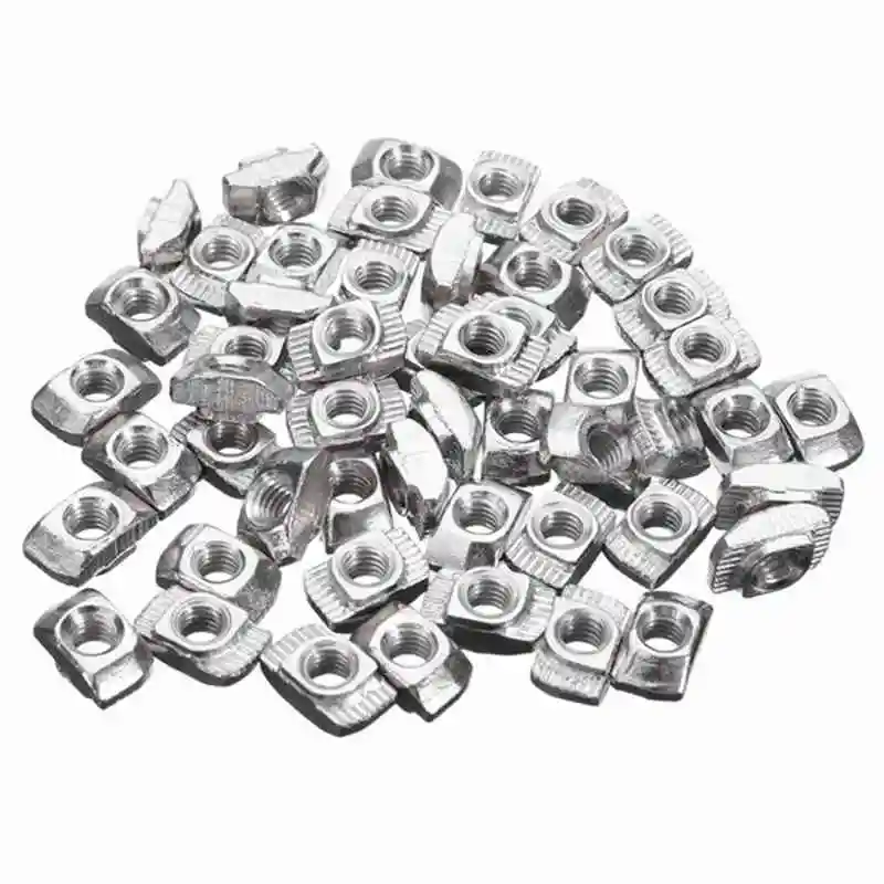 50Pcs M4-20 T-Nut Female Thread T Slot Hammer Head Drop In Nut 50Pcs Silver Tone 
50Pcs M4-20 T-Nut Female Thread T Slot Hammer Head Drop In Nut 50Pcs Silver Tone