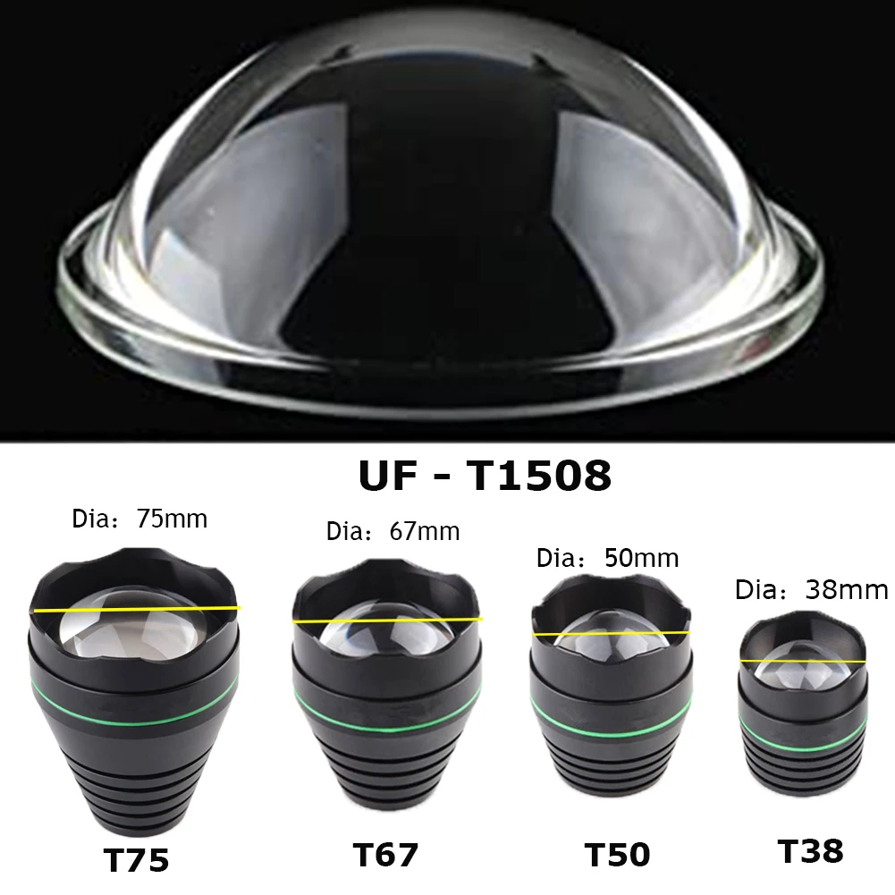 UniqueFire 38MM 50MM 67MM 75MM Convex Lens Adjustable Focus Head Caps for UF-1508 White Green Red IR 850nm 940nm LED Flashlight
UniqueFire 38MM 50MM 67MM 75MM Convex Lens Adjustable Focus Head Caps for UF-1508 White Green Red IR 850nm 940nm LED Flashlight
