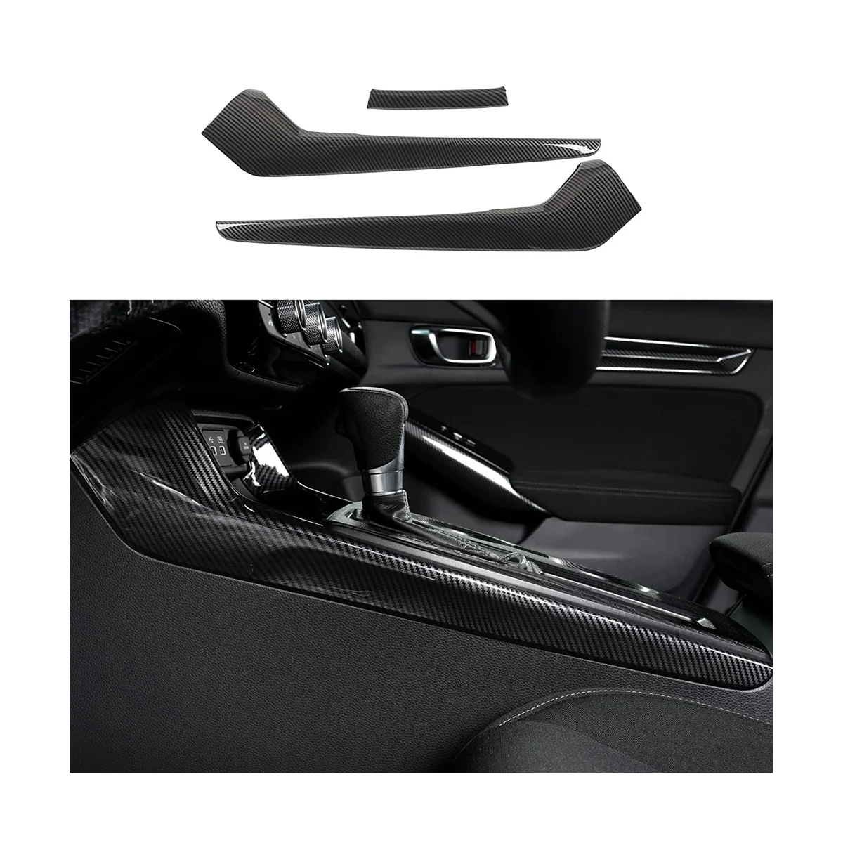 

Center Consoles Side Gear Shift Trims Decorative Cover for Honda Civic 11Th Gen 2022 2023 Accessories - ABS Carbon Fiber