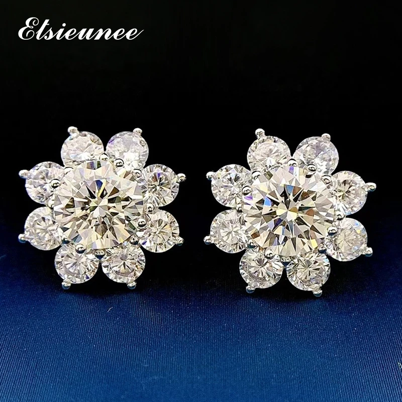 ELSIEUNEE 100% 925 Sterling Silver 2ct Simulated Moissanite Diamond Gemstone Wedding Ear Stud Earrings for Women Fine Jewelry
ELSIEUNEE 100% 925 Sterling Silver 2ct Simulated Moissanite Diamond Gemstone Wedding Ear Stud Earrings for Women Fine Jewelry