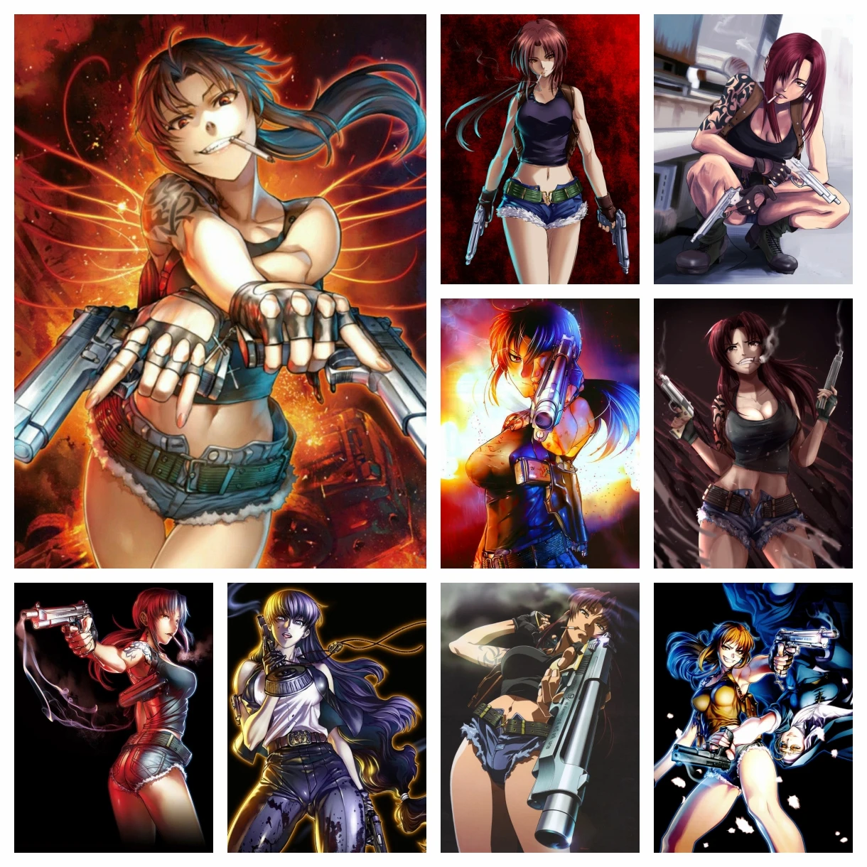 5D Anime Black Lagoon Diamond Mosaic Painting Japanese Cartoon Cross Stitch Rhinestones Picture Embroidery Full Drill Home Decor
5D Anime Black Lagoon Diamond Mosaic Painting Japanese Cartoon Cross Stitch Rhinestones Picture Embroidery Full Drill Home Decor
