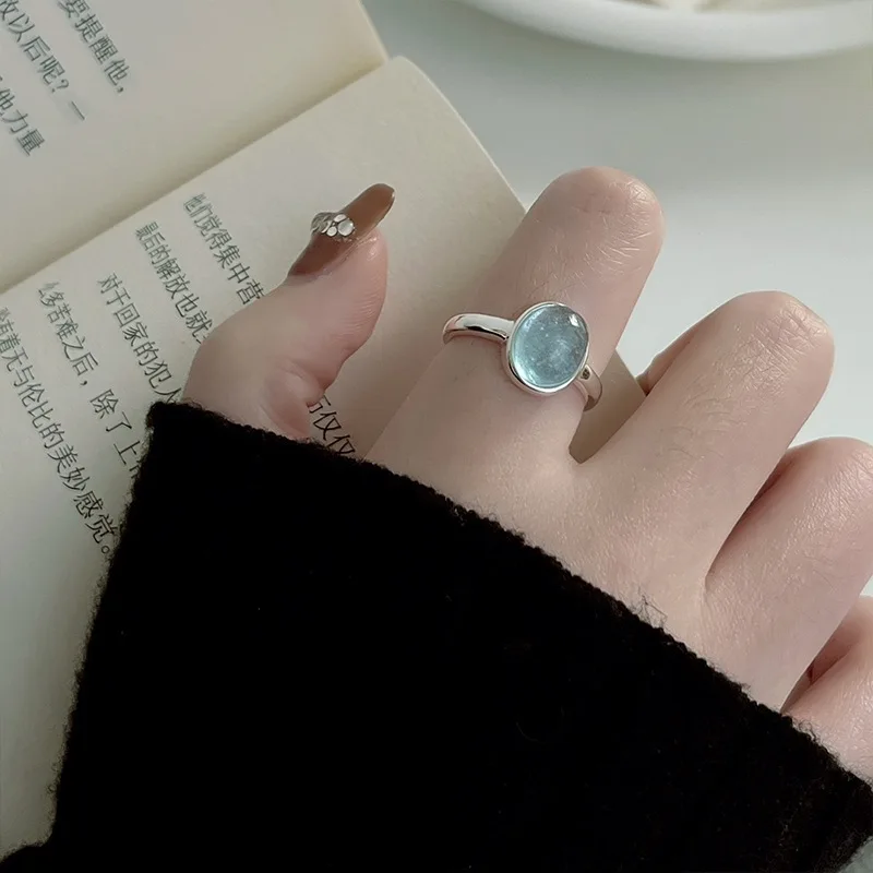 S925 Sterling Silver Rings For Women Trendy Oval Aquamarine Natural Stone Ring Female Fashion Exquisite Luxury Jewelry
S925 Sterling Silver Rings For Women Trendy Oval Aquamarine Natural Stone Ring Female Fashion Exquisite Luxury Jewelry