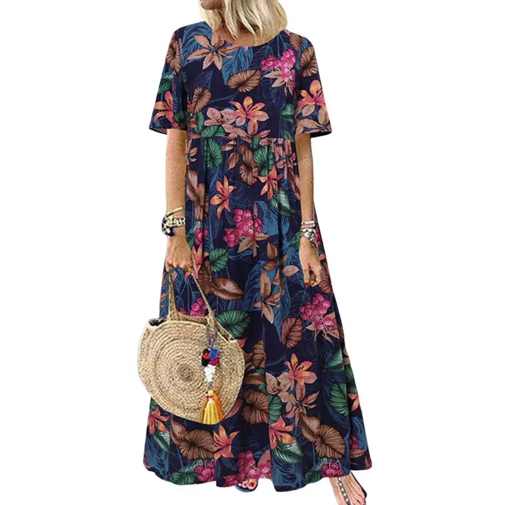 Bohemian Holiday Sundress Summer Dress Women 2022 Vintage O-Neck Short Sleeve Large Hem Flower Leaves Print Maxi Dress for Women
Bohemian Holiday Sundress Summer Dress Women 2022 Vintage O-Neck Short Sleeve Large Hem Flower Leaves Print Maxi Dress for Women