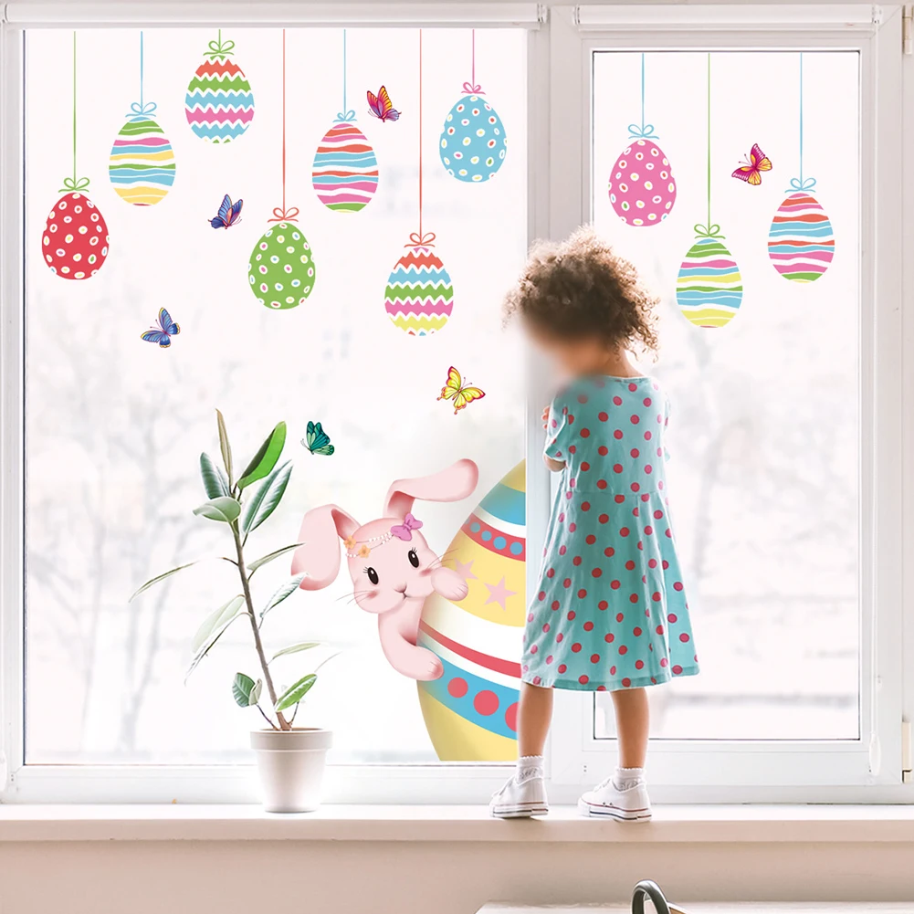 Cartoon Easter Egg Bunny Wall Stickers For Kids Room Home Decoration Static Cling Window Glass Decals
Cartoon Easter Egg Bunny Wall Stickers For Kids Room Home Decoration Static Cling Window Glass Decals