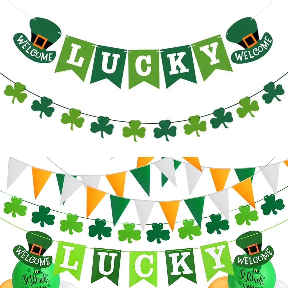 St. Patrick's Day Party Favor Decor Lucky Shamrock Hanging Banner Decor Party Costume Party Decoration Supplie
St. Patrick's Day Party Favor Decor Lucky Shamrock Hanging Banner Decor Party Costume Party Decoration Supplie