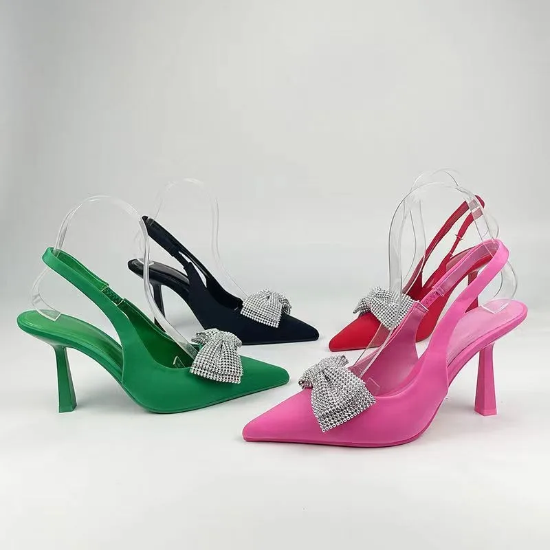 Летние женские туфли на высоком каблуке с бантом-бабочкой, туфли на каблуке для женщин, привлекательные туфли с острым носком, искусственно... 
Летние женские туфли на высоком каблуке с бантом-бабочкой, туфли на каблуке для женщин, привлекательные туфли с острым носком, искусственно...