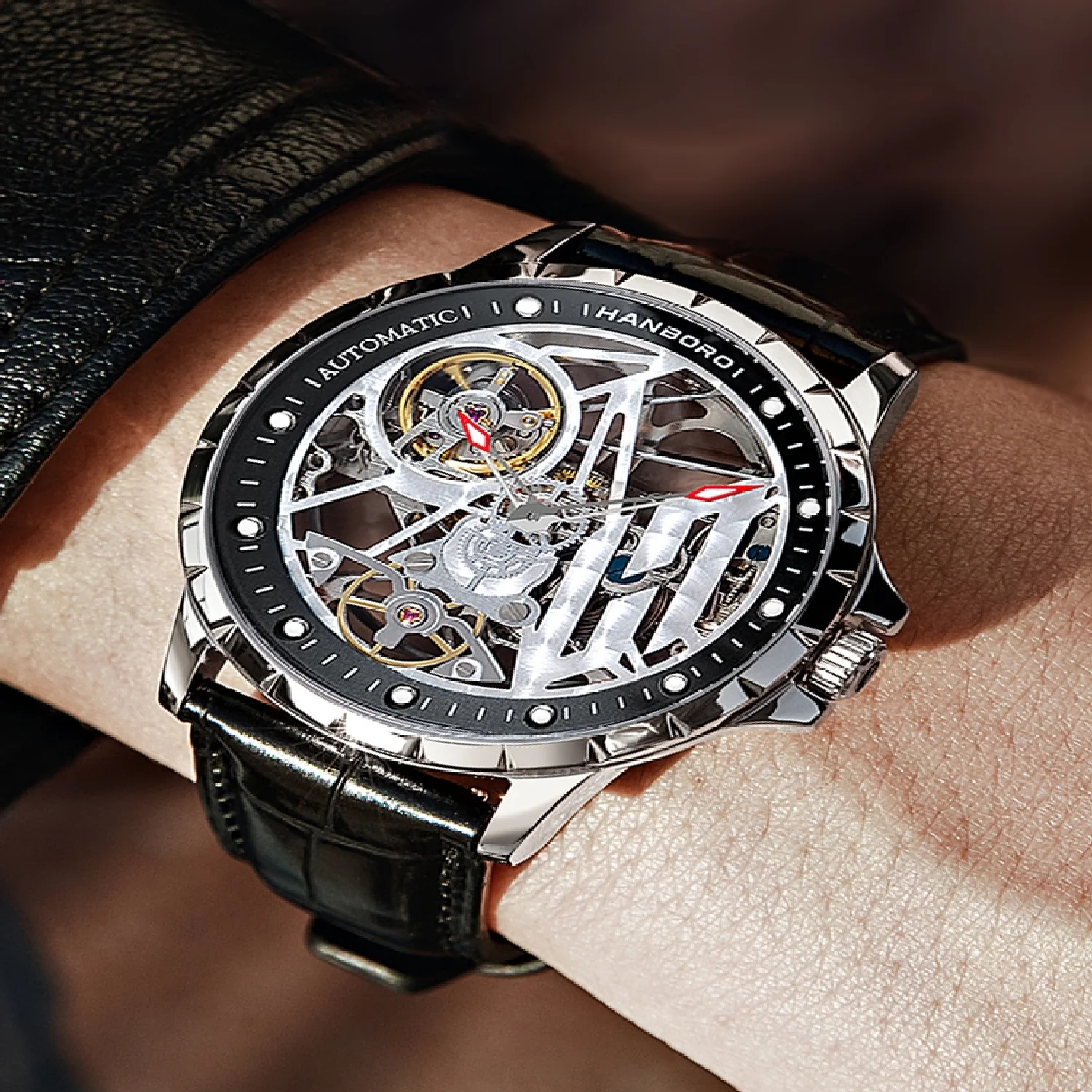 Hanboro men's watch mechanical watches full Automatic trend Wristwatch flywheel luminous waterproof brand luxury watch for men
Hanboro men's watch mechanical watches full Automatic trend Wristwatch flywheel luminous waterproof brand luxury watch for men