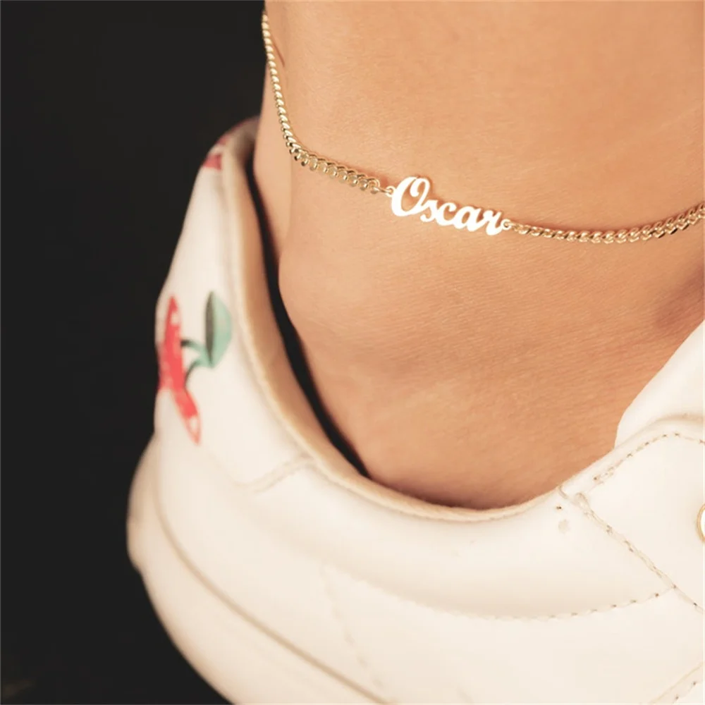 Custom 3mm Cuban Chain Anklets For Women Stainless Steel Customized Personalized Name Cursive Font Gold Female Anklet BFF Gift
Custom 3mm Cuban Chain Anklets For Women Stainless Steel Customized Personalized Name Cursive Font Gold Female Anklet BFF Gift