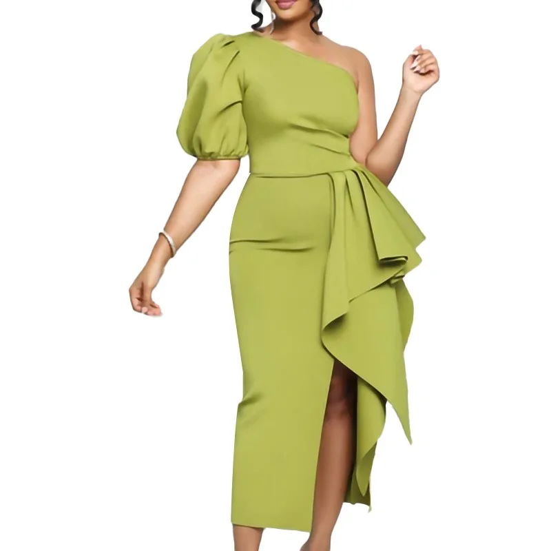 2022 Summer Elegent African Women Half Sleeve Yellow Red Polyester Knee-length Dress African Dresses for Women S-3XL With Belt
2022 Summer Elegent African Women Half Sleeve Yellow Red Polyester Knee-length Dress African Dresses for Women S-3XL With Belt