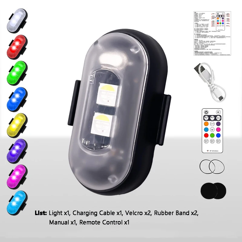 1PC Motorcycle Strobe Airplane Lights Remote Control Cruise Flash Waterproof Models Rechargeable Motor Car Pilot Light 8Colors
1PC Motorcycle Strobe Airplane Lights Remote Control Cruise Flash Waterproof Models Rechargeable Motor Car Pilot Light 8Colors