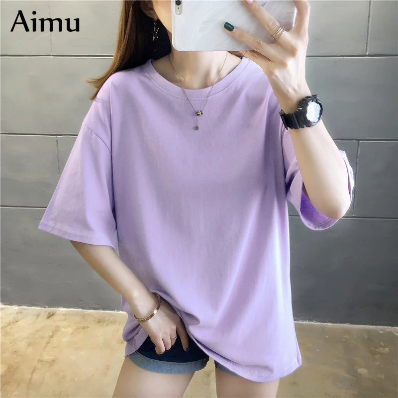 2022 Summer Women T Shirt harajuku solid T-shirts students korean Casual loose Short Sleeve pink white Tops 90s Female Tee Shirt
2022 Summer Women T Shirt harajuku solid T-shirts students korean Casual loose Short Sleeve pink white Tops 90s Female Tee Shirt