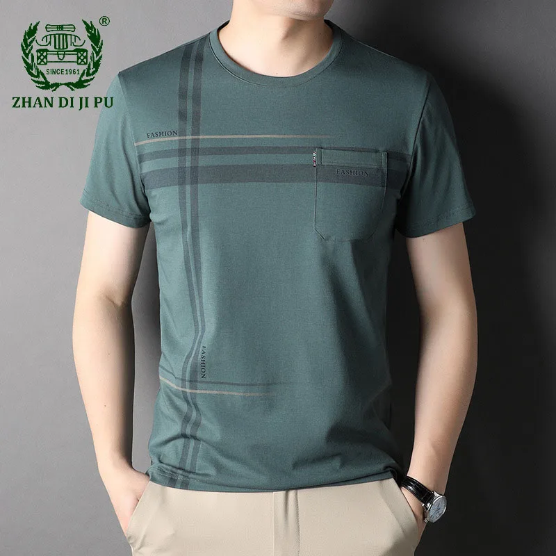 New Summer Mercerized Cotton T Shirts Mens Brand Designer Stripe Business Casual Classic Breathable Short Sleeve Tees Male 2022
New Summer Mercerized Cotton T Shirts Mens Brand Designer Stripe Business Casual Classic Breathable Short Sleeve Tees Male 2022