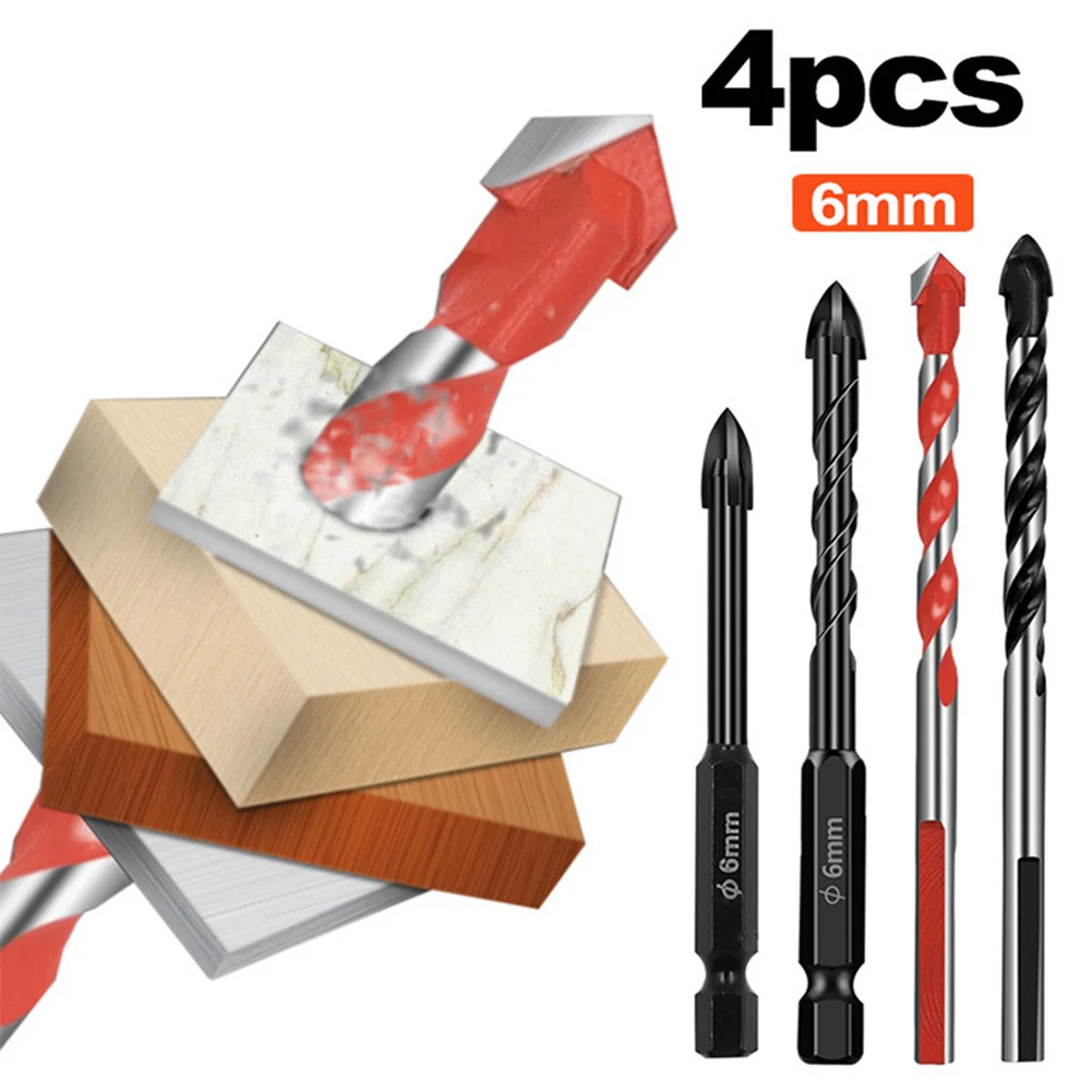 4PC 6mm Cross Hex Tile Drill Bits Set for Glass Ceramic Concrete Hole Opener Brick Hard Alloy Triangle Bit Tool Kit
4PC 6mm Cross Hex Tile Drill Bits Set for Glass Ceramic Concrete Hole Opener Brick Hard Alloy Triangle Bit Tool Kit