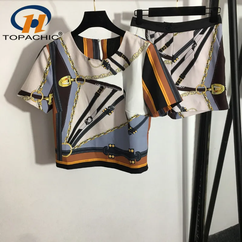 6.11 High End Quality New Set Women Belt Chain Print Short Sleeve Blouse + High Waist Shorts Set
6.11 High End Quality New Set Women Belt Chain Print Short Sleeve Blouse + High Waist Shorts Set