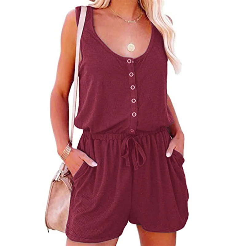 Casual Ladies Loose Wide Leg Shorts Jumpsuit Summer Sleeveless High Waist Lace Up One Piece Bodysuit For Women Casual Rompers
Casual Ladies Loose Wide Leg Shorts Jumpsuit Summer Sleeveless High Waist Lace Up One Piece Bodysuit For Women Casual Rompers