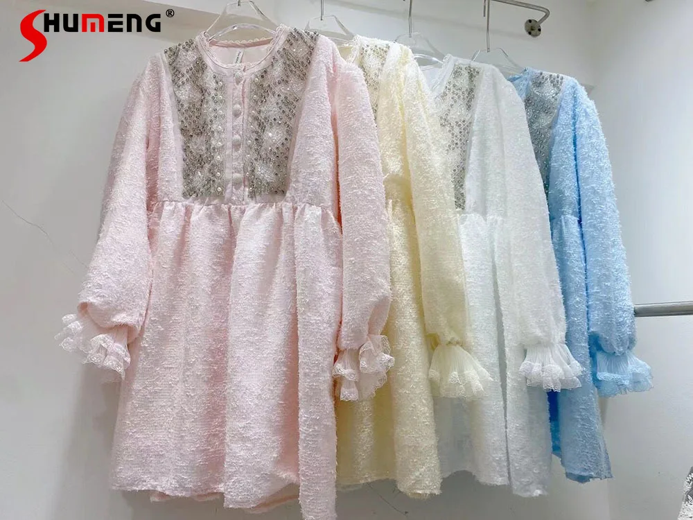 French Pink Beaded Lace Dress for Women 2022 Spring New Temperament Wild Blue Rhinestone Mid-Length Bottoming Midi Dress Female
French Pink Beaded Lace Dress for Women 2022 Spring New Temperament Wild Blue Rhinestone Mid-Length Bottoming Midi Dress Female