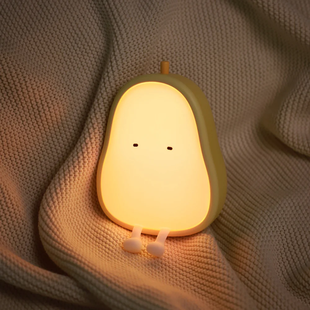 LED Pear-shaped Fruit Night Light Gift for Kids Portable Atmosphere Lamp USB rechargeable bedside lamp Silicone Bedroom Light
LED Pear-shaped Fruit Night Light Gift for Kids Portable Atmosphere Lamp USB rechargeable bedside lamp Silicone Bedroom Light