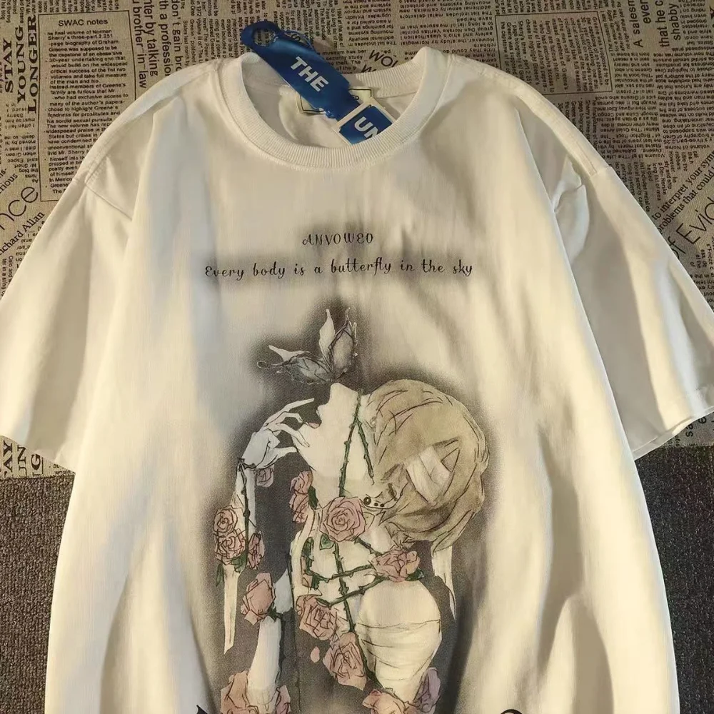 Korean Brand Vintage Dark Anime Witch Girls Print T Shirts Summer Streetwear Kawaii Tees Short Sleeve Oversized Tops Pure Cotton
Korean Brand Vintage Dark Anime Witch Girls Print T Shirts Summer Streetwear Kawaii Tees Short Sleeve Oversized Tops Pure Cotton