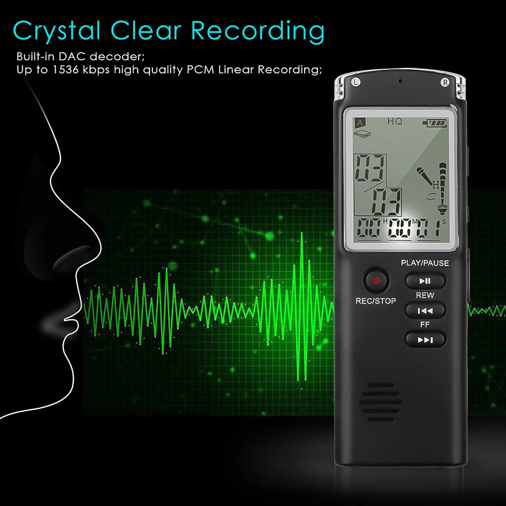 USB Professional 8GB 16GB 32GB Voice Recorder 96 Hours Dictaphone With WAV MP3 Player Digital Audio Voice Interview Recorder
USB Professional 8GB 16GB 32GB Voice Recorder 96 Hours Dictaphone With WAV MP3 Player Digital Audio Voice Interview Recorder