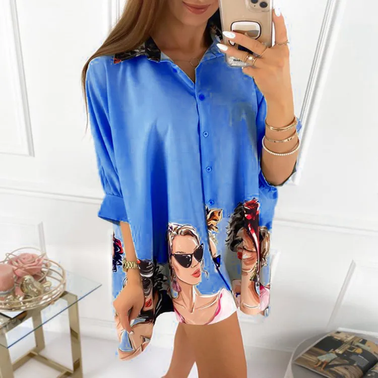 Three-quarter Sleeve Shirt for Women's Positioning Printing 2022 Summer New Fashion
Three-quarter Sleeve Shirt for Women's Positioning Printing 2022 Summer New Fashion