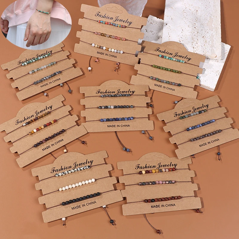 Wholesale 3Pcs/Lot Rope Braid Bracelets Natural Agates 4mm Beads Bracelet Healing Energy Reiki Couple Bracelets for Women Men
Wholesale 3Pcs/Lot Rope Braid Bracelets Natural Agates 4mm Beads Bracelet Healing Energy Reiki Couple Bracelets for Women Men