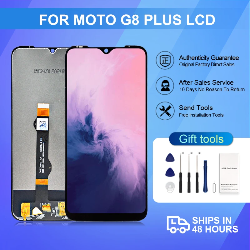 

ЖК-дисплей 6,3 дюйма для Motorola Moto G8 Plus с сенсорным экраном и дигитайзером в сборе, замена дисплея XT2019 G8 Plus с рамкой