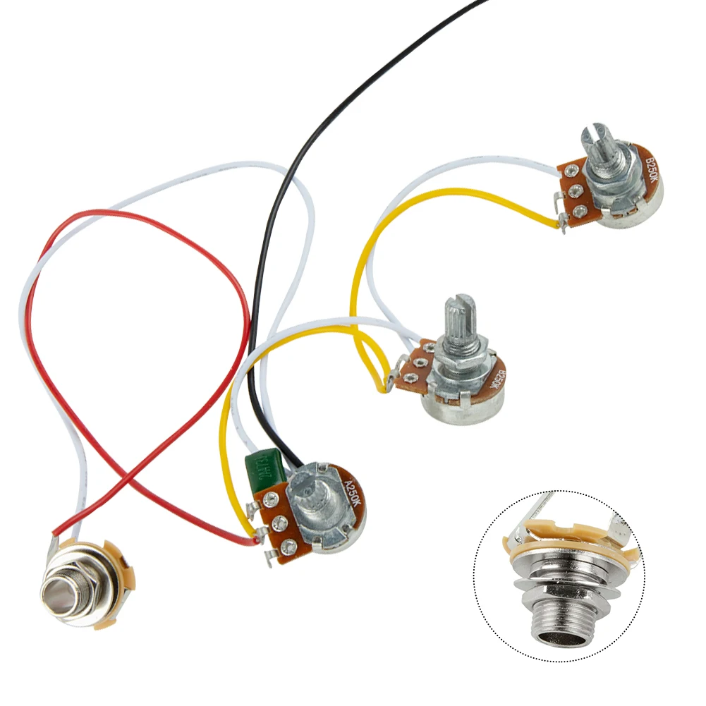 Guitar Parts Prewired Set 2 Volume 250K Pots Accessories Bass Guitar Durable Easy Installation For Jazz Guitar
Guitar Parts Prewired Set 2 Volume 250K Pots Accessories Bass Guitar Durable Easy Installation For Jazz Guitar