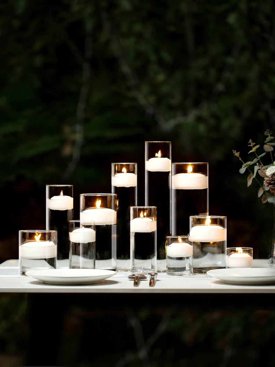 Glass Candlestick Valentine's Day Romantic Candlelight Dinner Atmosphere Birthday Party Wedding Smokeless Floating Candle Cup
Glass Candlestick Valentine's Day Romantic Candlelight Dinner Atmosphere Birthday Party Wedding Smokeless Floating Candle Cup