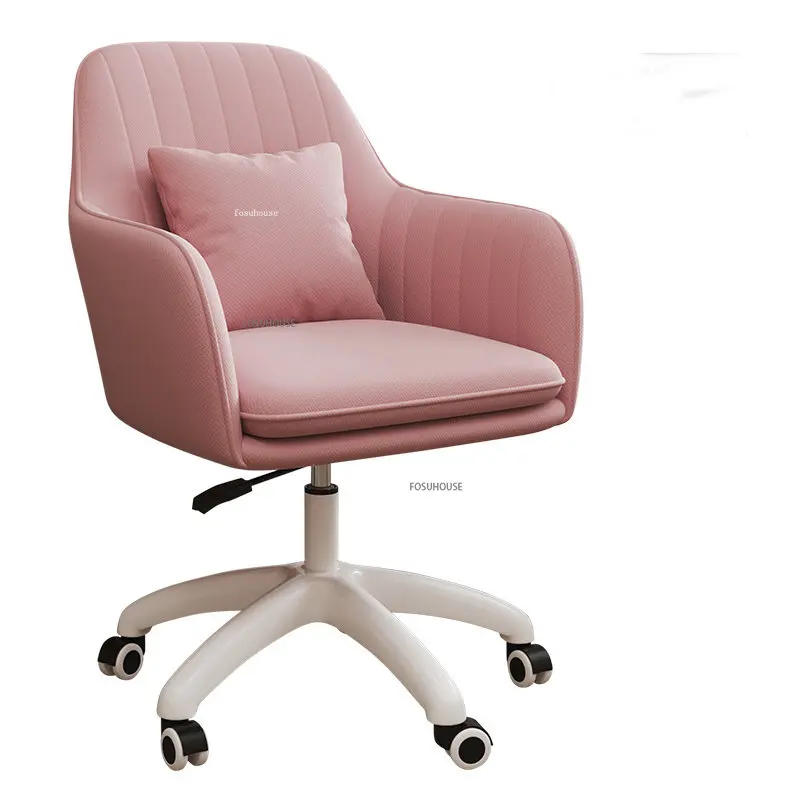 

Современные фланелевые офисные стулья для офисной мебели, удобный компьютерный стул с подъемом спинки, креативный розовый игровой стул для отдыха