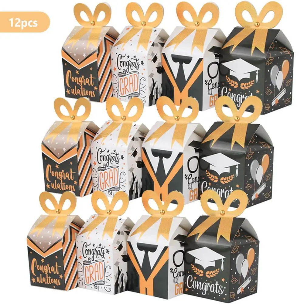 12pcs Candy Box Sweet Chocolate Treat Boxes Doctoral Cap Clothes Pattern For Graduation Season Celebration
12pcs Candy Box Sweet Chocolate Treat Boxes Doctoral Cap Clothes Pattern For Graduation Season Celebration