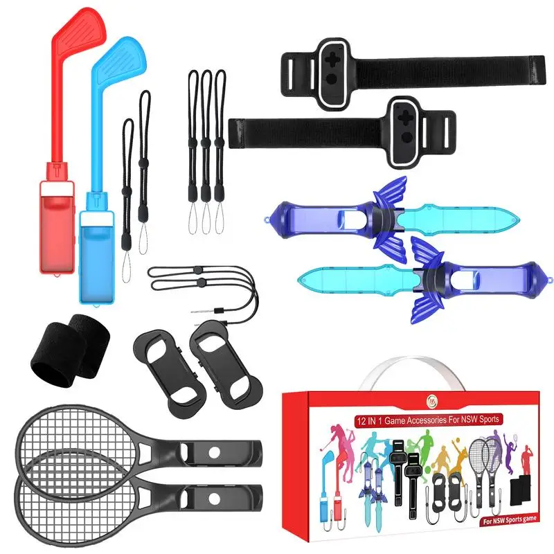 12 In 1 For NS Switch Sports Control Set Wristband Tennis Racket Leg Strap Somatosensory Game Accessories For Switch Gift
12 In 1 For NS Switch Sports Control Set Wristband Tennis Racket Leg Strap Somatosensory Game Accessories For Switch Gift