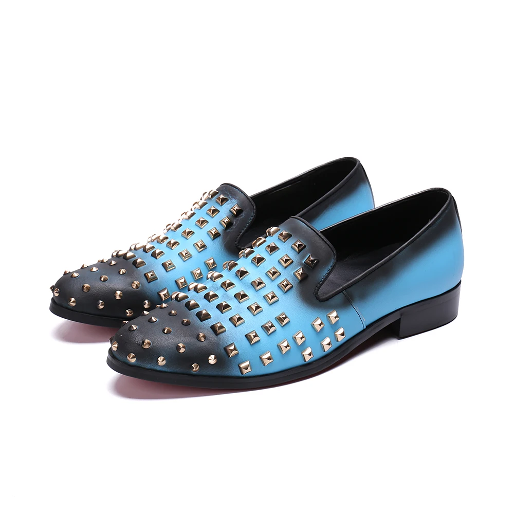 British Style Colorful Locomotive Flats Shoes Fashion Round Toe Rivet Loafers Shoes Classic Real Leather Male Casual Shoes
British Style Colorful Locomotive Flats Shoes Fashion Round Toe Rivet Loafers Shoes Classic Real Leather Male Casual Shoes