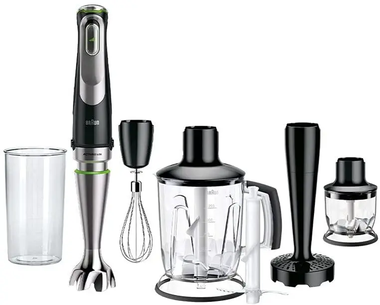 Braun MultiQuick 9 MQ 9147X hand mixer – Active PowerDrive and, puree wand, chopper and whisk, 1200 Watt, black/stainless steel
Braun MultiQuick 9 MQ 9147X hand mixer – Active PowerDrive and, puree wand, chopper and whisk, 1200 Watt, black/stainless steel