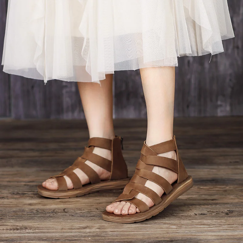 Женские туфли ручной работы, летние легкие сандалии на плоской подошве, с молнией сзади, обувь в римском стиле, 2023
Женские туфли ручной работы, летние легкие сандалии на плоской подошве, с молнией сзади, обувь в римском стиле, 2023