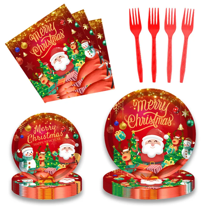 2023 Christmas Party Disposable Tableware Red Cartoon Santa Claus Snowman Elk Plate Napkin Kids Merry Christmas Decor For Home
2023 Christmas Party Disposable Tableware Red Cartoon Santa Claus Snowman Elk Plate Napkin Kids Merry Christmas Decor For Home