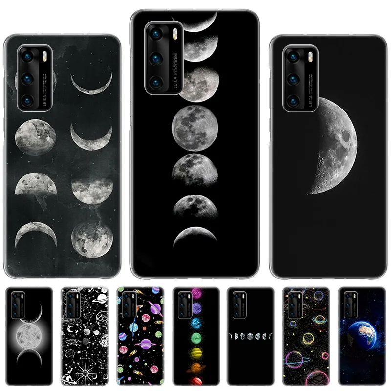 

Moon Stars Space Astronaut Case For Samsung S21 S20 Ultra S21FE Soft TPU Cover For Galaxy S10 5G S9 S8 Plus + S10E Coque