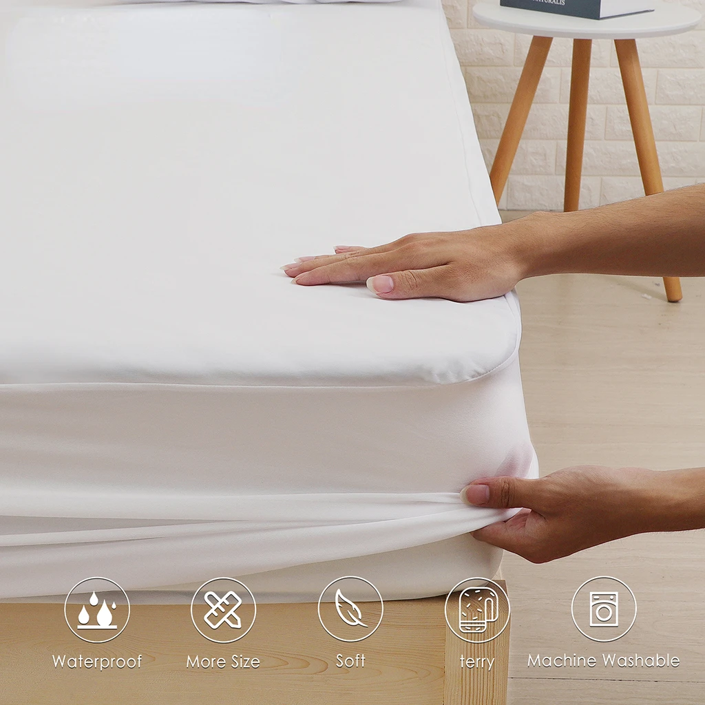 160x200cm Anti-mite Bed Mattress Protection Pad Smooth Waterproof Mattress Protector Cover for Bed Wet Breathable Hypoallergenic
160x200cm Anti-mite Bed Mattress Protection Pad Smooth Waterproof Mattress Protector Cover for Bed Wet Breathable Hypoallergenic