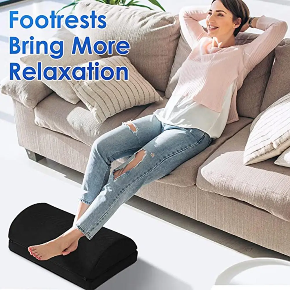 

Foot Rest Anti-slip Comfortable Zipper Double Layer Relieve Fatigue Semicircle Under Desk Footrest Cushion Office Accessories