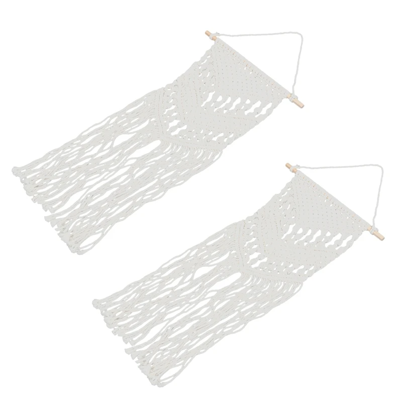 2X Macrame Woven Wall Hanging - Boho Style Bohemian Room Geometric Art Decor - Beautiful Apartment Dorm Room Decoration
2X Macrame Woven Wall Hanging - Boho Style Bohemian Room Geometric Art Decor - Beautiful Apartment Dorm Room Decoration